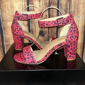 New in box Torrid Hot Pink Ankle Strap Tapered Heels- Size 9.5WW